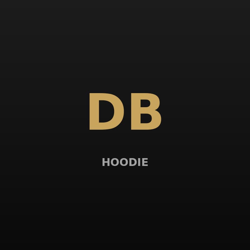 Black heavyweight hoodie with tonal Build With DB chest print